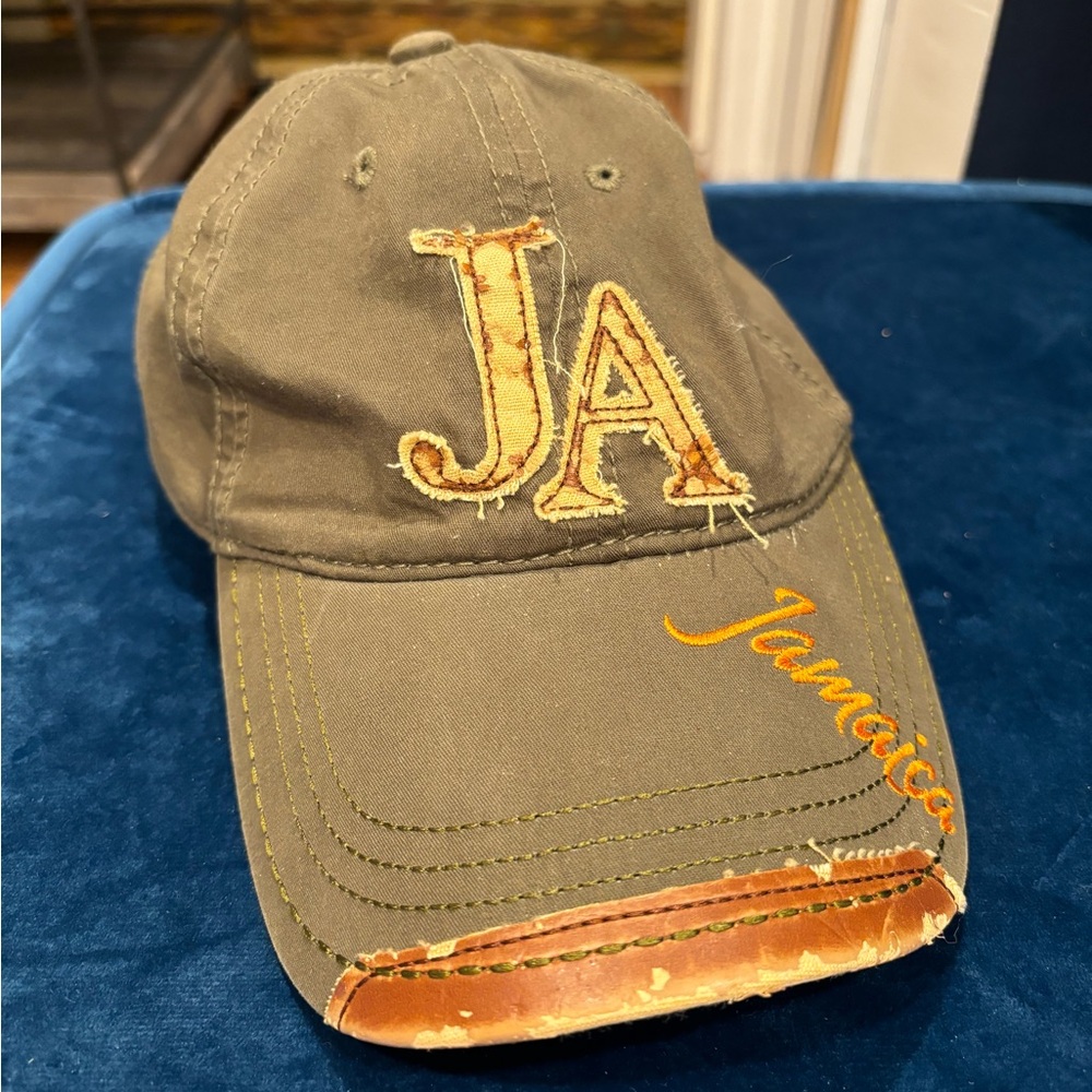 Free with purchase Distressed Green and Tan Jamaica Hat